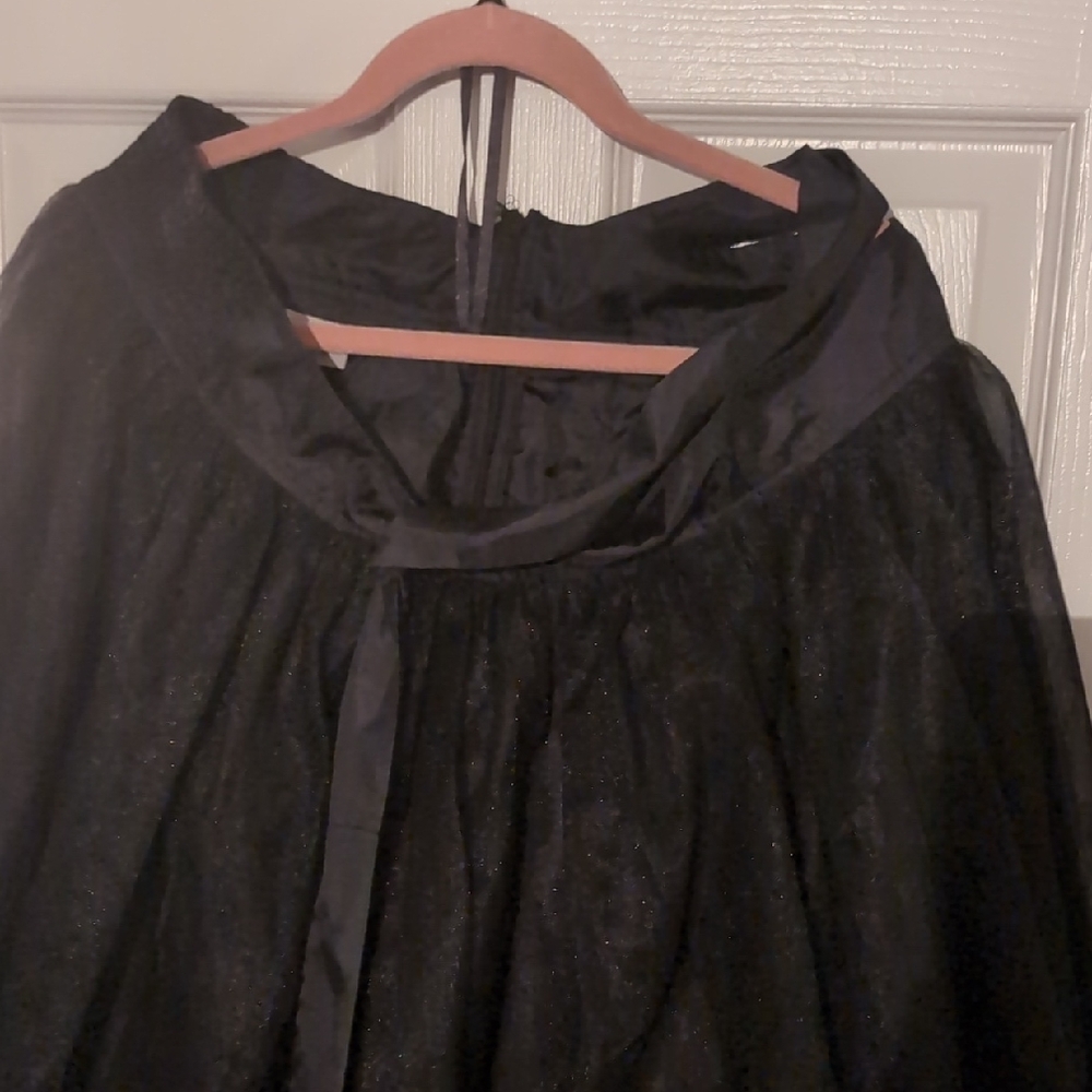 eShakti Black Dress with Sheer Detail